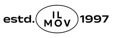 Merchandising aziendale semplice con bordi circolari e caratteri gotici