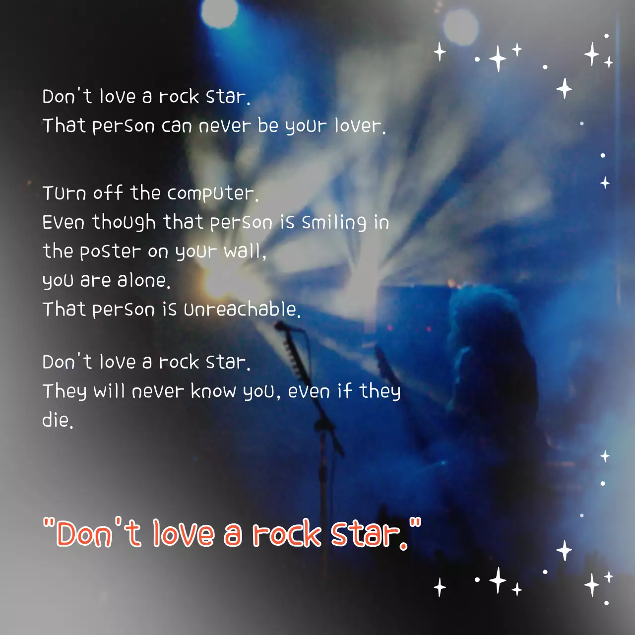 Blue Retro Rock Advice Poster Social Media Post