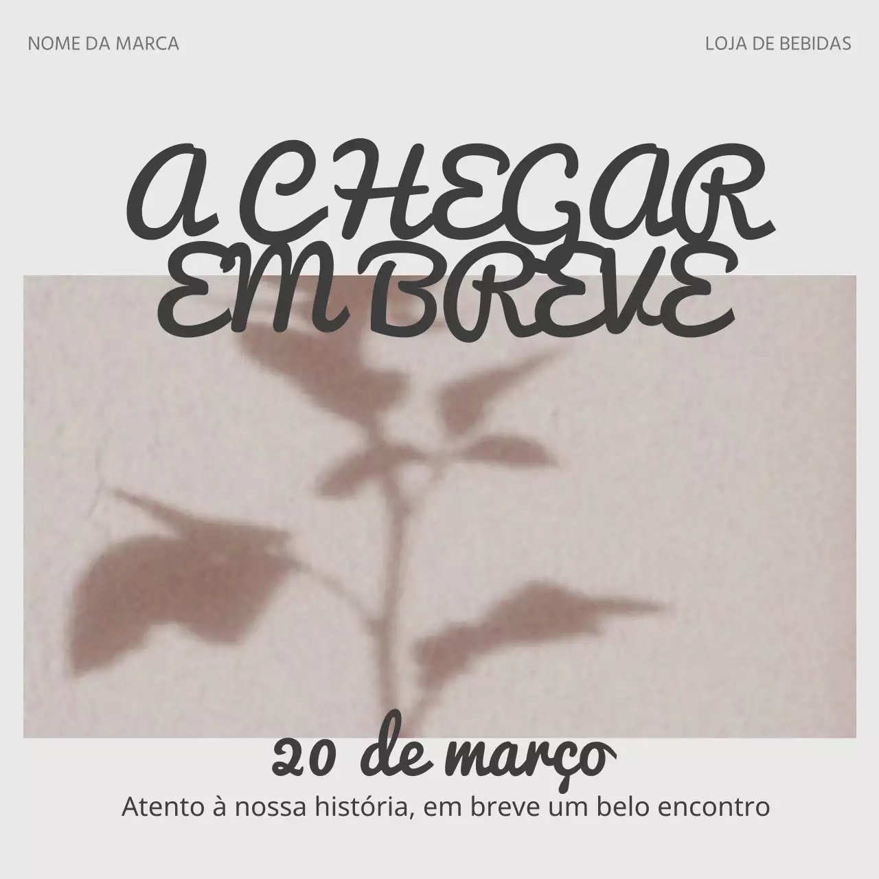 Promover um feed de marketing de redes sociais moderno em bege e cinzento