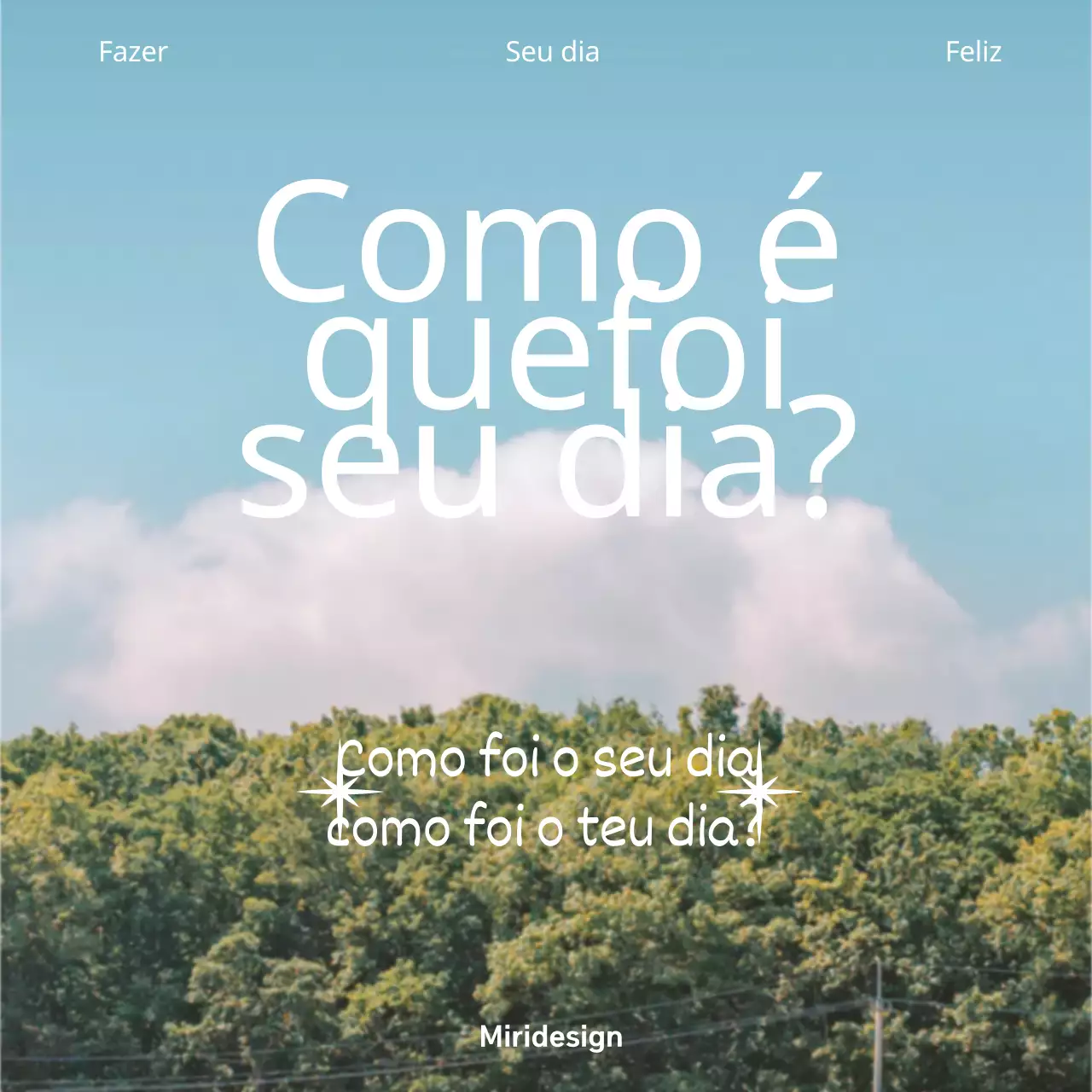 Um anúncio simples e emotivo em abstrato