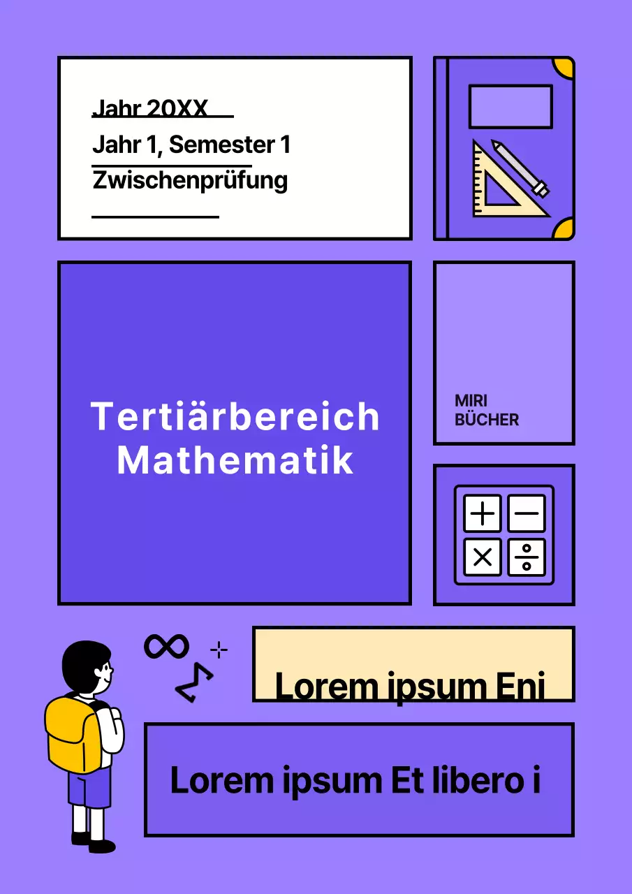 Höhere Mathefächer, die mit einem einfachen Einband in lila enden