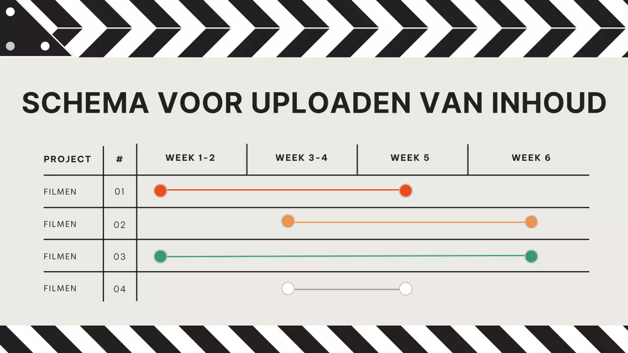 Rood en Oranje Retro Video-inhoudsplan