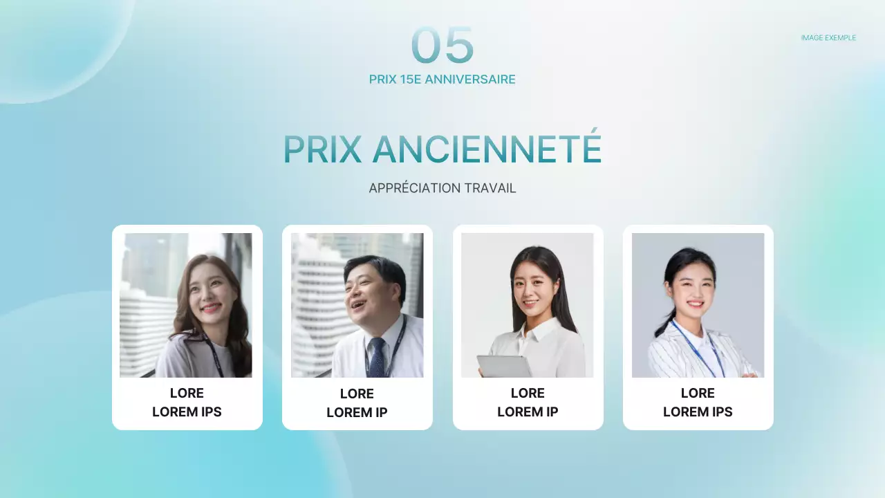 Une présentation luxueuse pour un événement d'entreprise dans les tons menthe et bleu clair