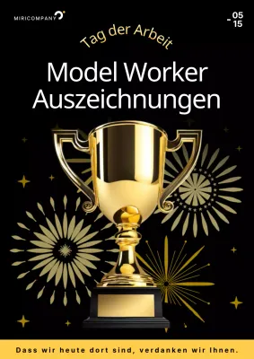 Schwarz-goldene, trendige Model-Arbeiter-Prämienwerbung