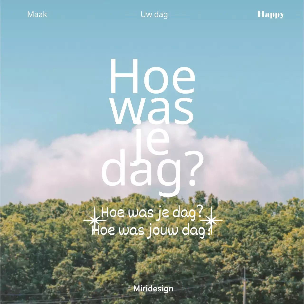 Een eenvoudige, emotionele aankondiging in het abstracte