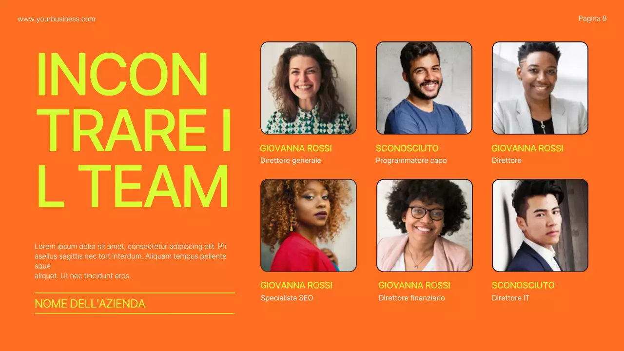 Profilo aziendale Lime Orange Bold Introduzione