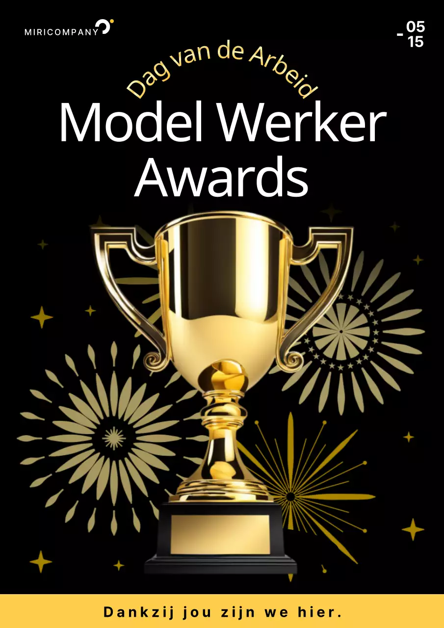 Zwart en goud, on-trend model werknemer awards reclame