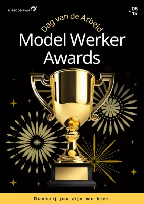 Zwart en goud, on-trend model werknemer awards reclame