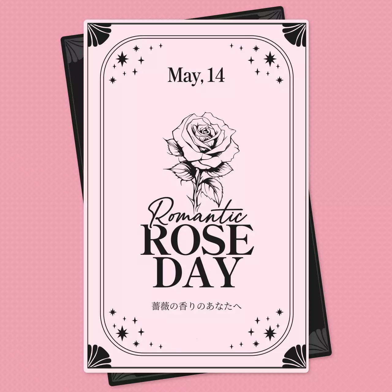 ピンク 上品 ローズ ポスター SNS投稿 正方形