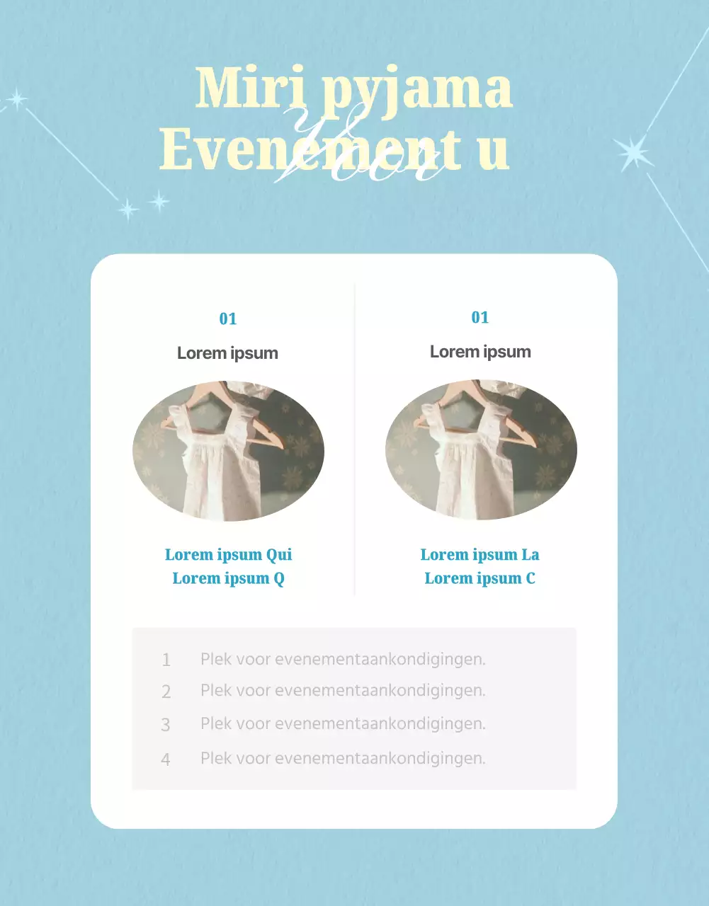 Een nieuwe minimalistische pyjama in geel en lichtblauw.