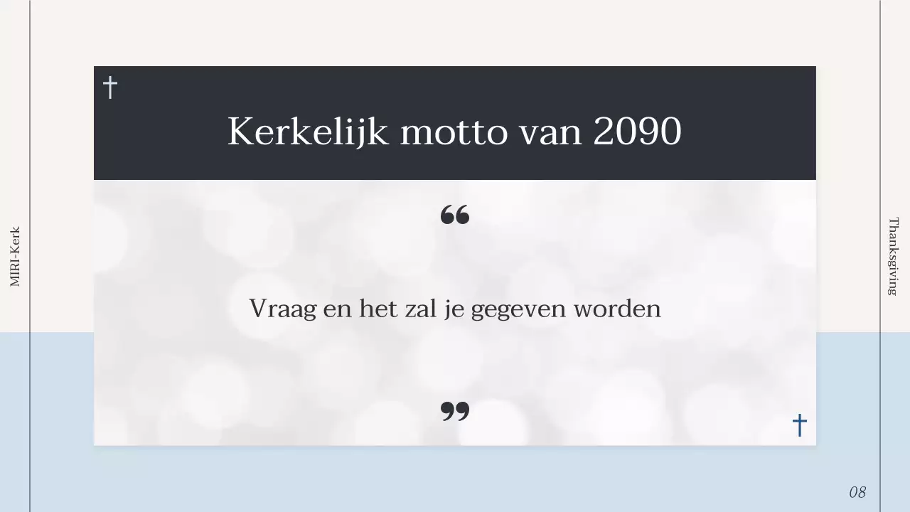 Eenvoudige kerkdienstgids in lichtblauw en marineblauw