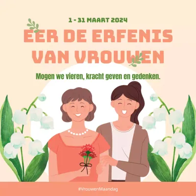 Orange Animation Tropical Maand van de vrouwengeschiedenis Publiciteit