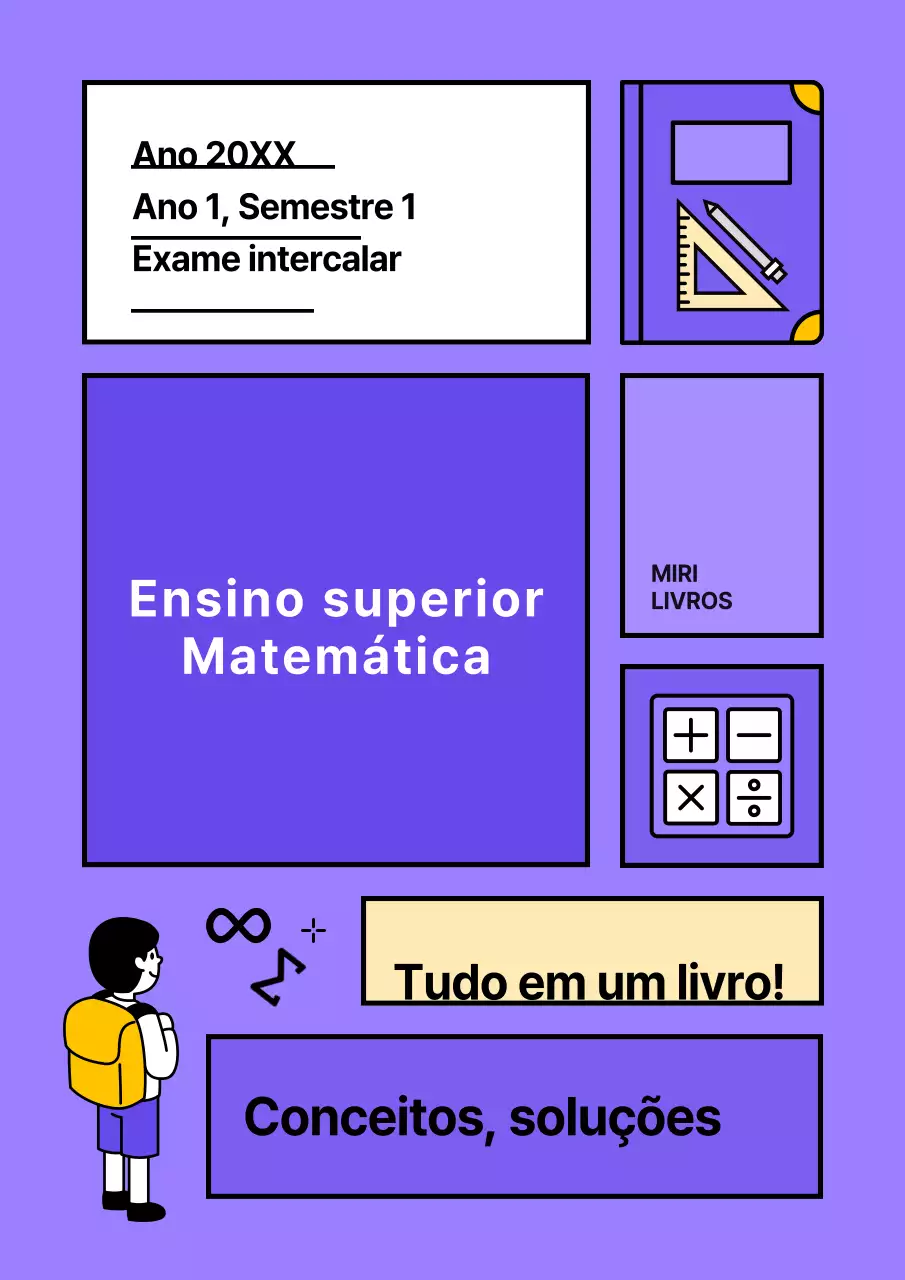 Capas de Matemática Superior que terminam com um simples volume a roxo