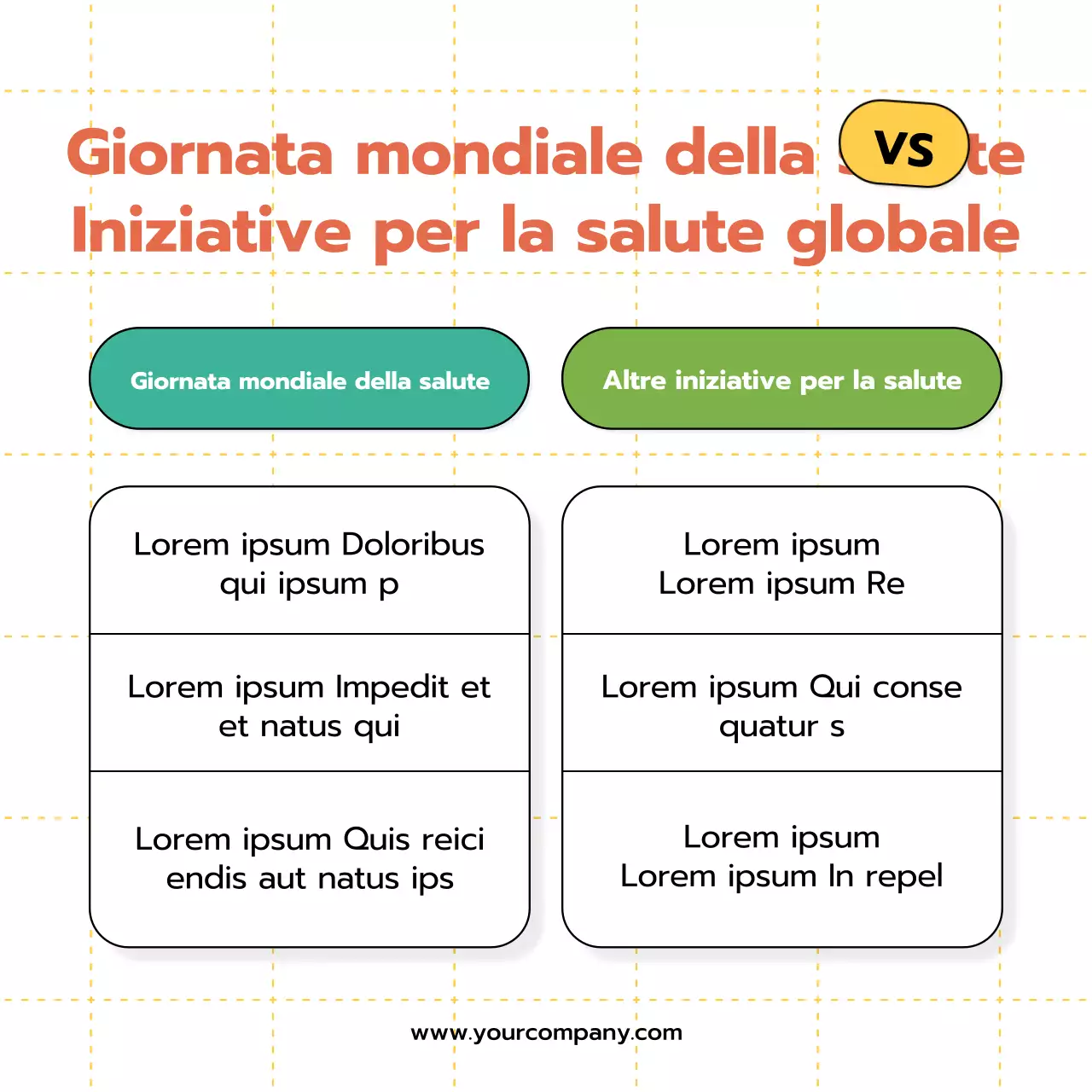 Bianco Moderno Minimal Giornata mondiale della salute Pubblicità a confronto