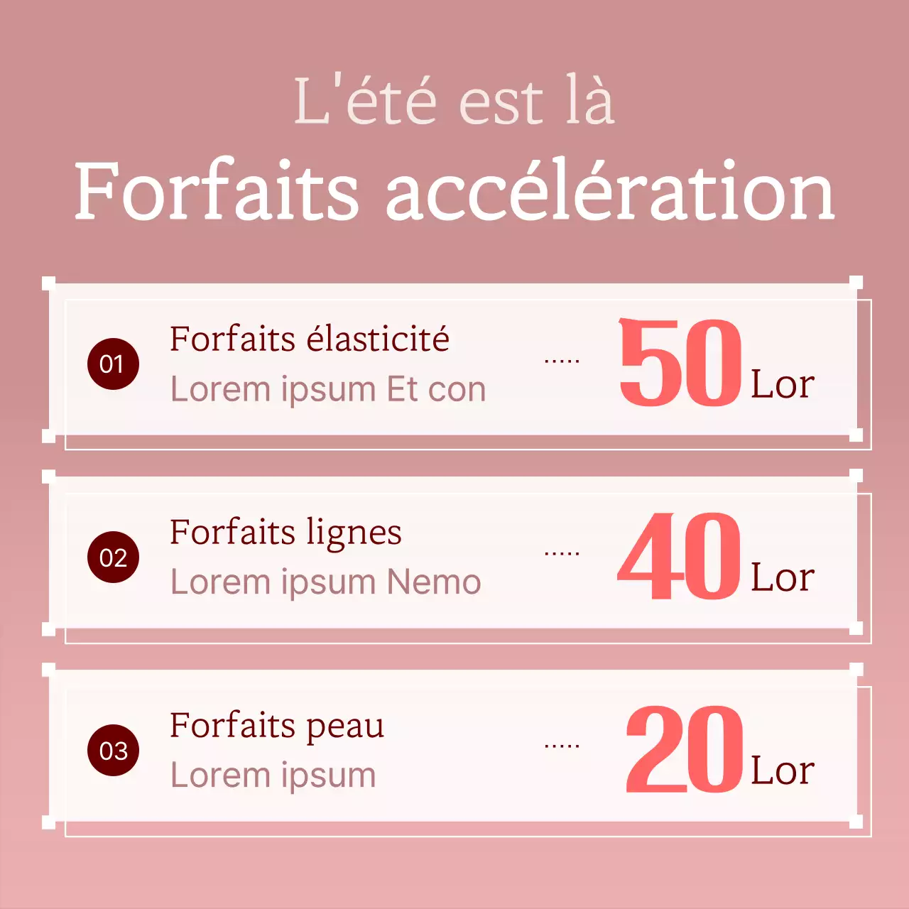 Blanc et rouge Style de base Paquet de procédure post