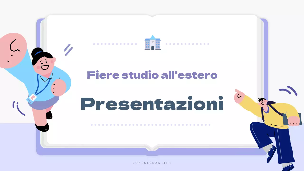 Un semplice prospetto di studio all'estero in malva e bianco