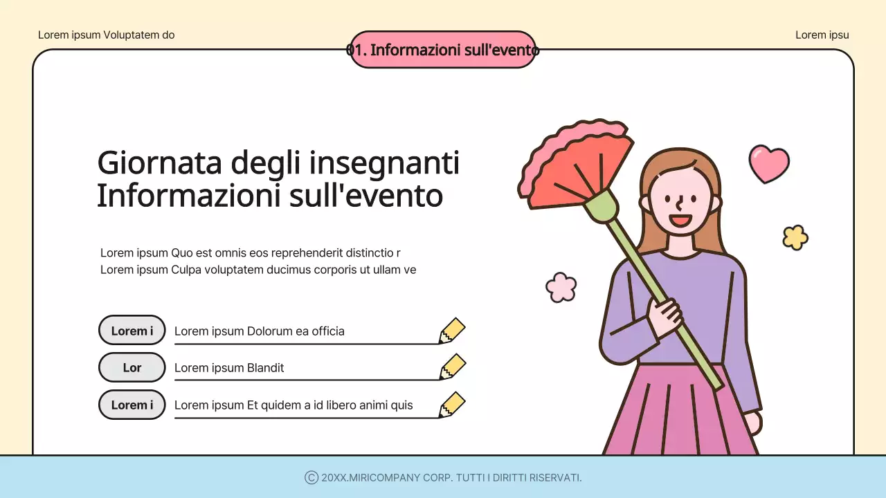 Programma per la Giornata degli Insegnanti di Ivory e Rainbow