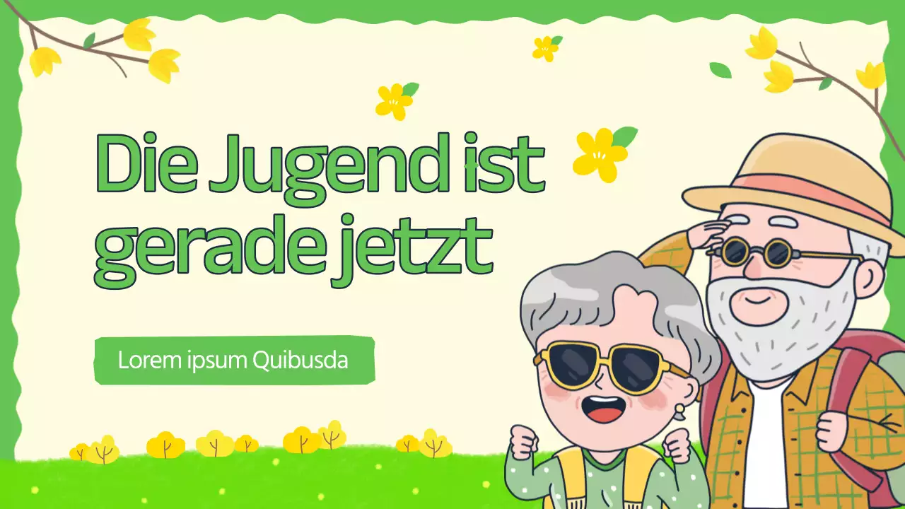 Förderung von Tourismusprodukten zur Förderung der Pietät in Gelb und Chartreuse