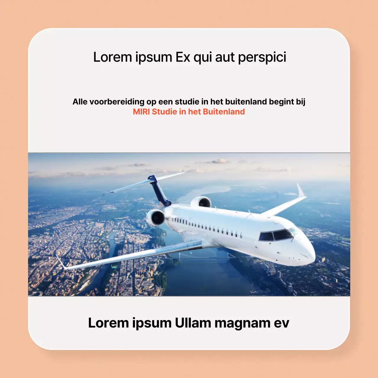 Eenvoudige promotie voor studie in het buitenland met een oranje achtergrond