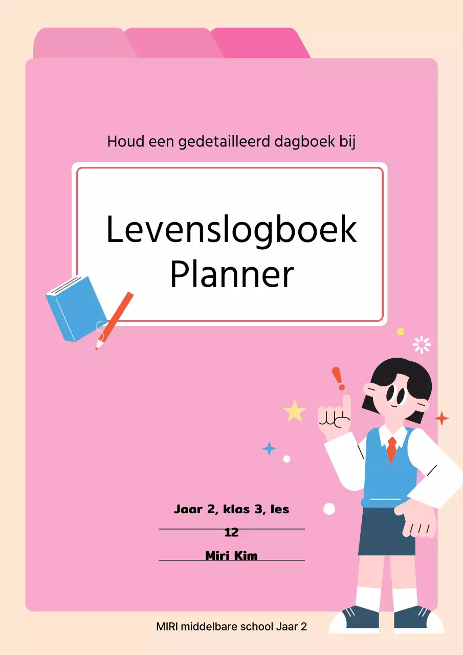 Een eenvoudige roze dagboekplanner