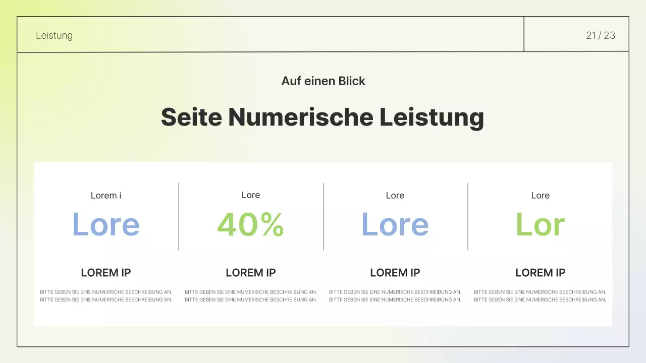 Einfacher Layout-Bericht in Weiß und Chartreuse