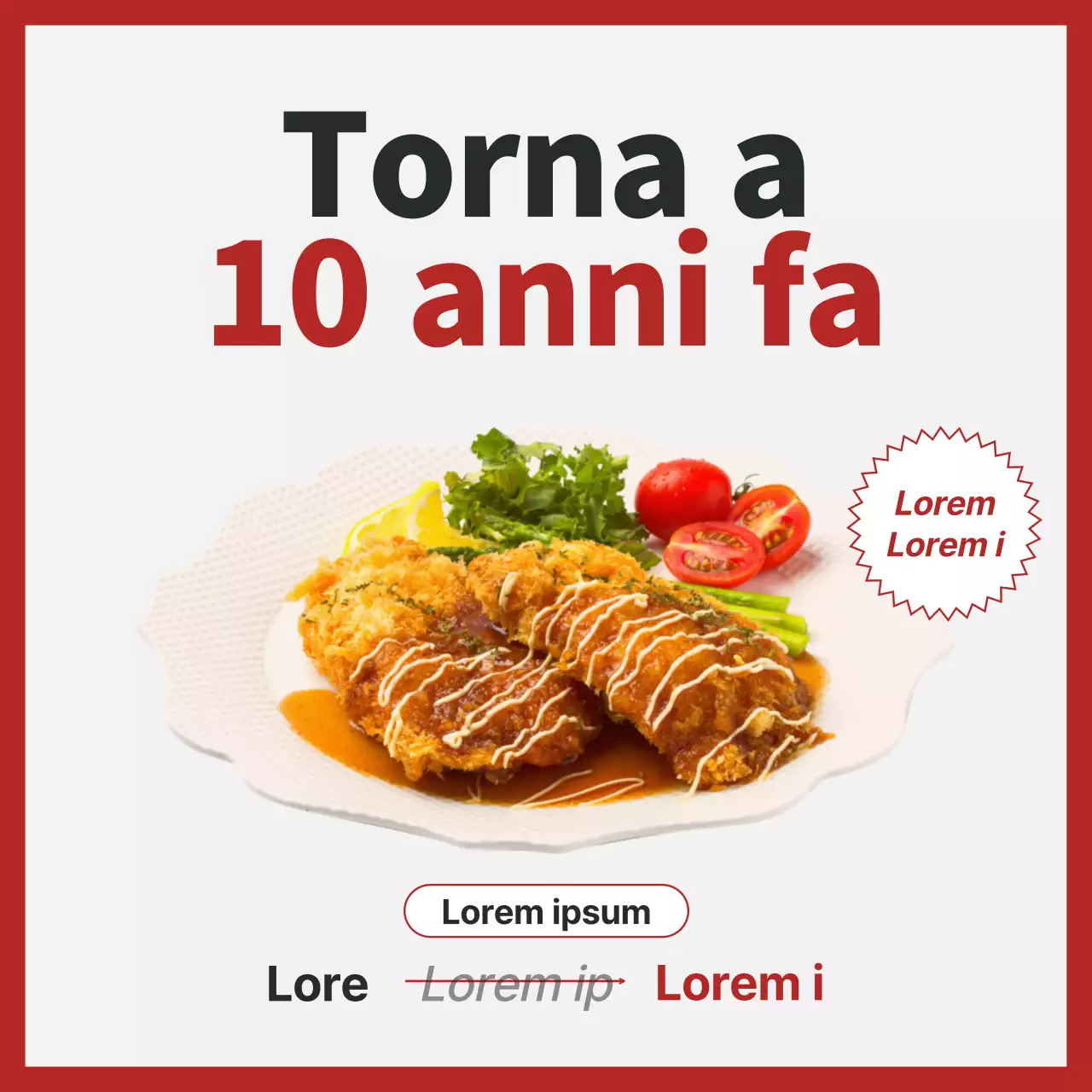 Un moderno annuncio di negozio in rosso e grigio