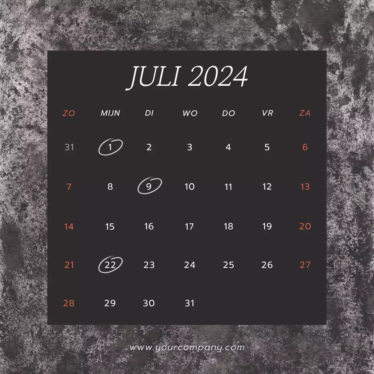 Grijs en Zwart Trendkalender Blog Promotie