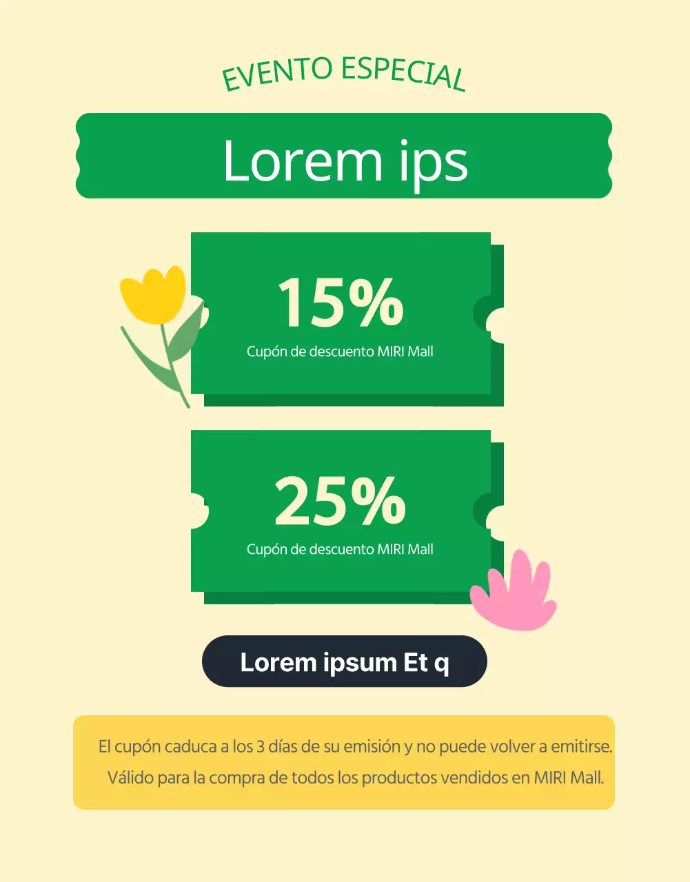 Promover los productos del mes de la familia verde y amarilla