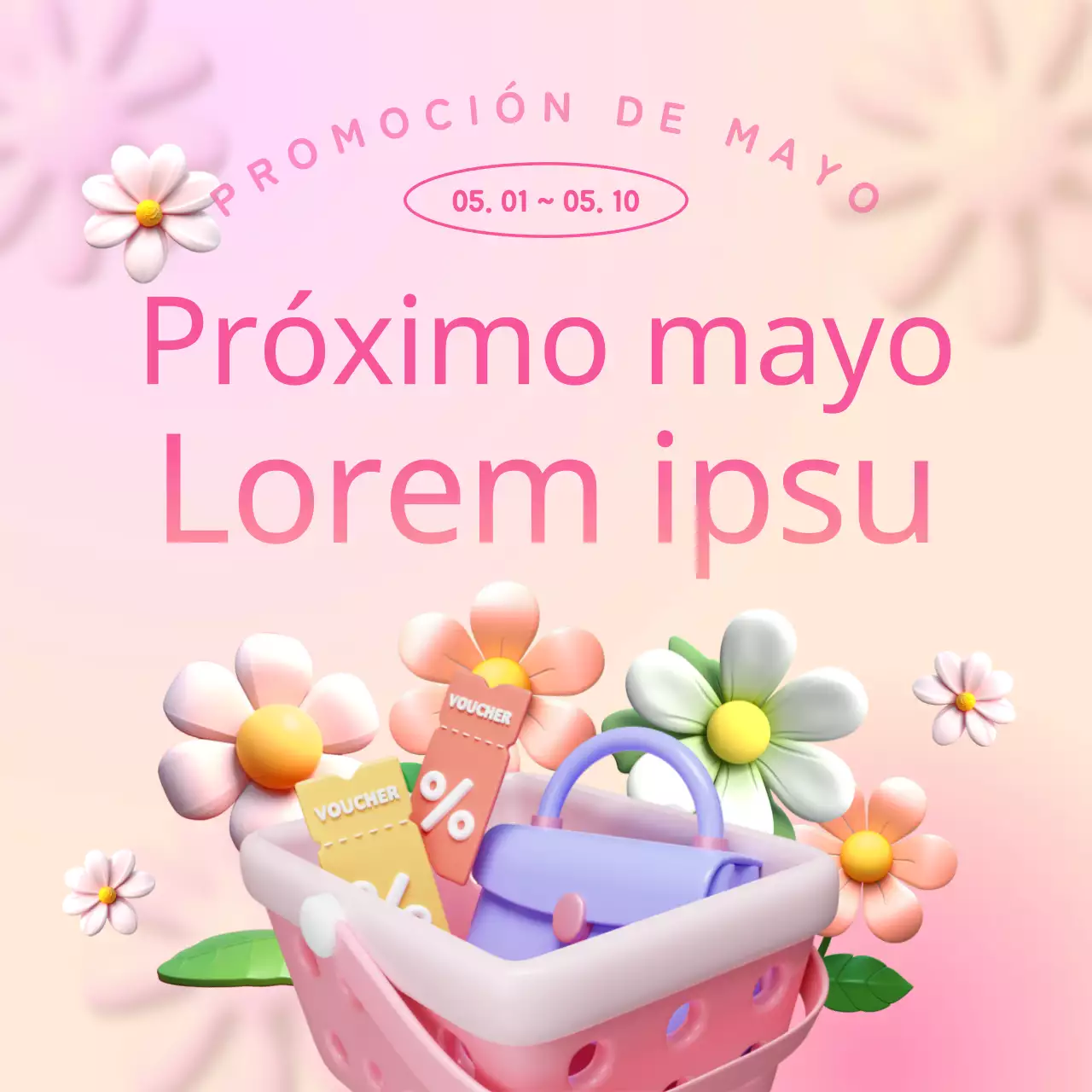 Promocione los actos de mayo con un toque de color rosa