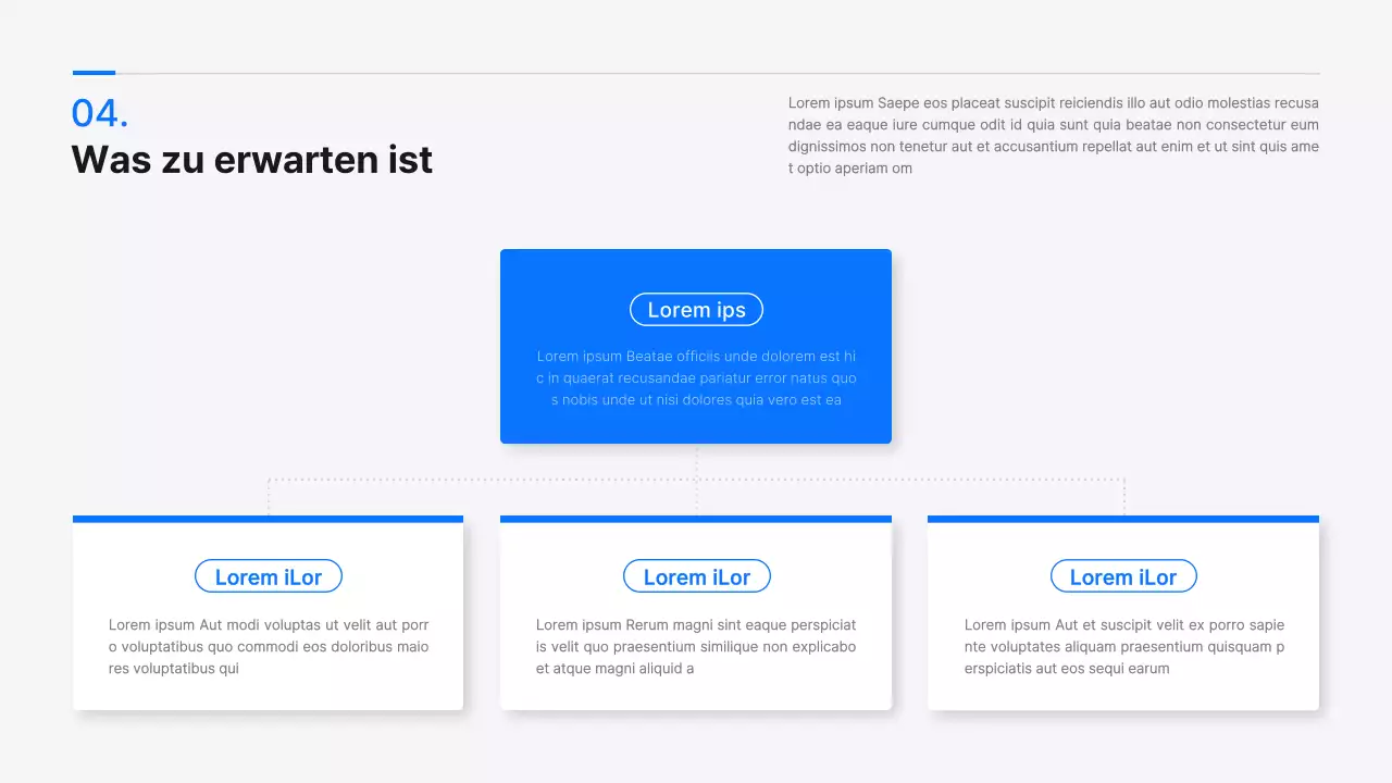 Ein moderner blau-weißer Projektvorschlag für ein Projekt zwischen Industrie und Hochschulen