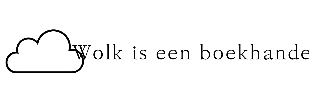 Emotionele en eenvoudige boekwinkel met wolkenillustraties en schreeflettertypes