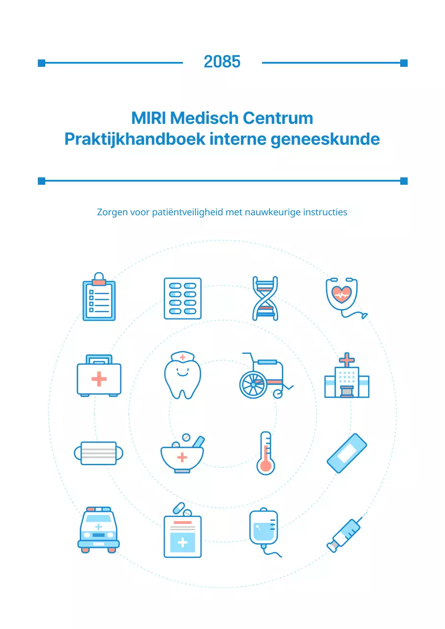 Schattig blauw en roze afdelingshandboek