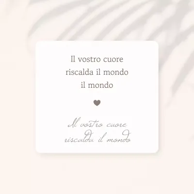 Una semplice posta sentimentale in beige e avorio