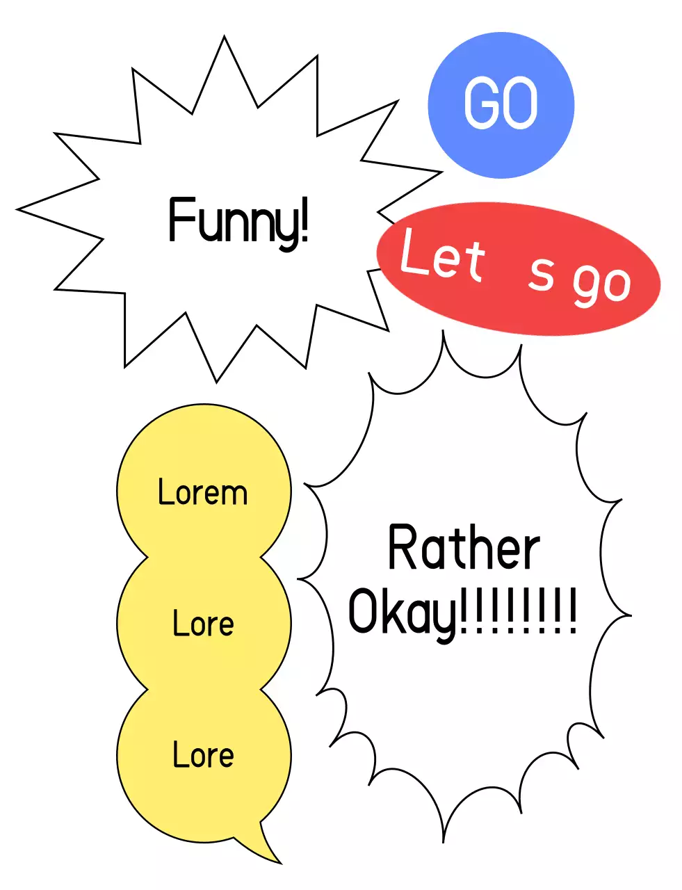 Team pompoms with speech bubbles