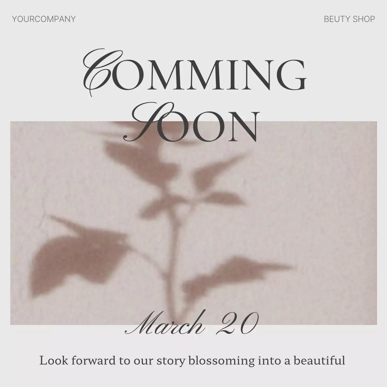 Beige Minimal Beauty Announcement Social Media Post