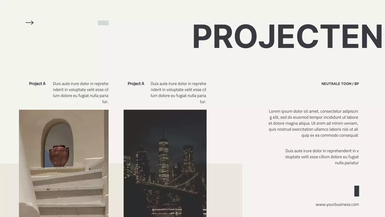 Beige Minimal Modern Profiel Bedrijfs Introductie