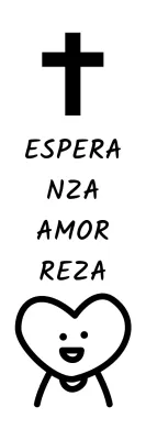 Diseño de iglesia con ilustración de cruz y carácter de corazón