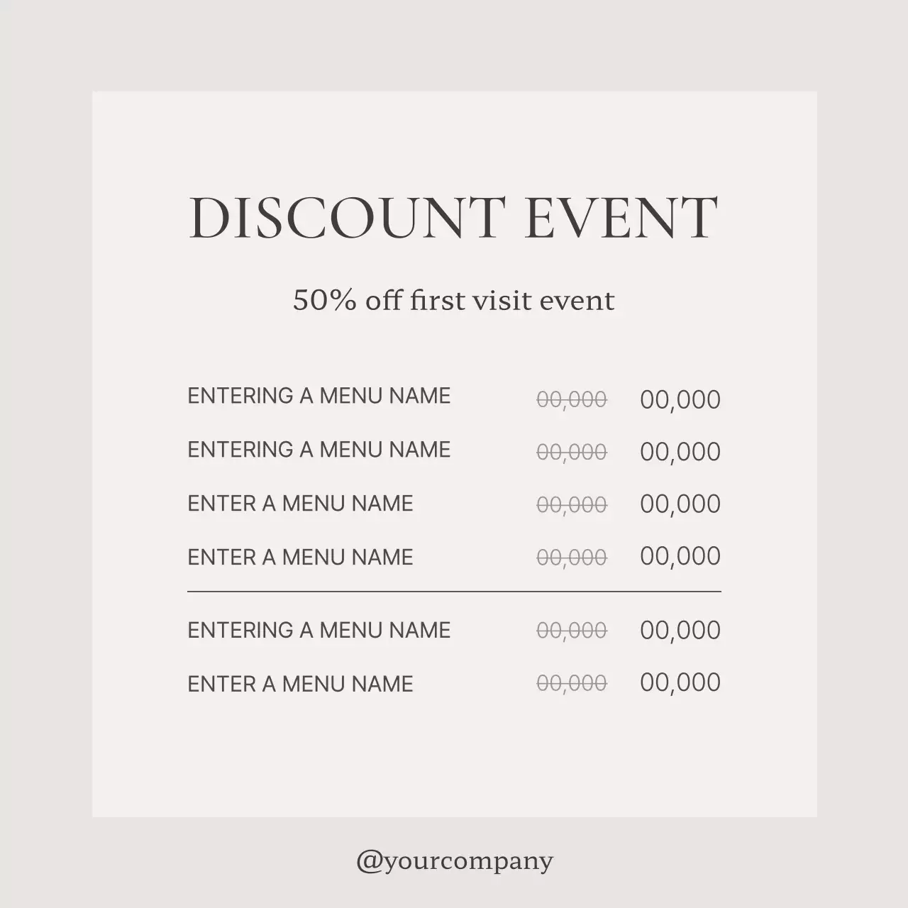 Beige Minimal Discount Promotion Social Media Post