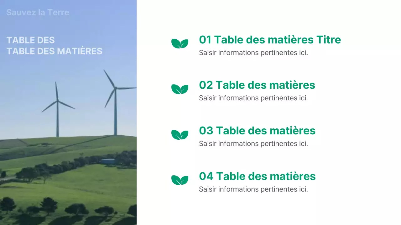 Une introduction à l'activité de l'énergie verte en vert et blanc