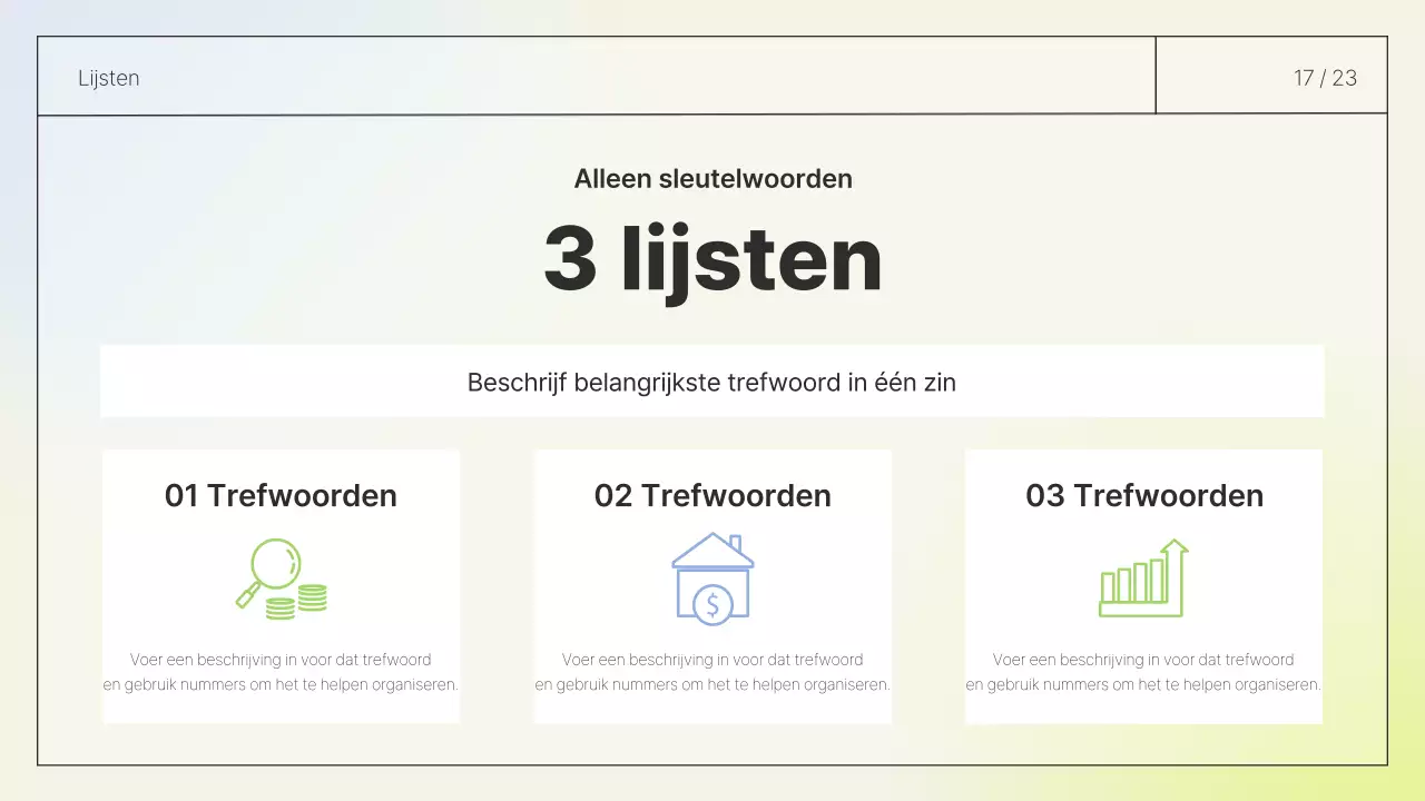 Eenvoudig lay-out rapport in wit en chartreuse