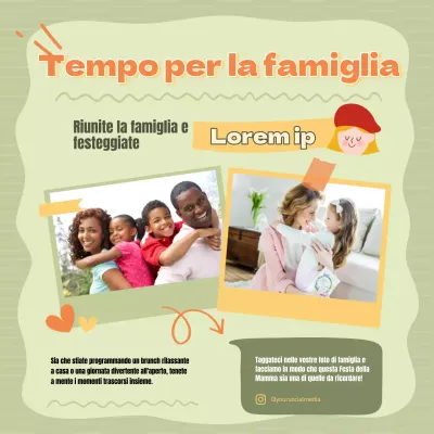 Green Basic Family Time Pubblicità per la Festa della Mamma