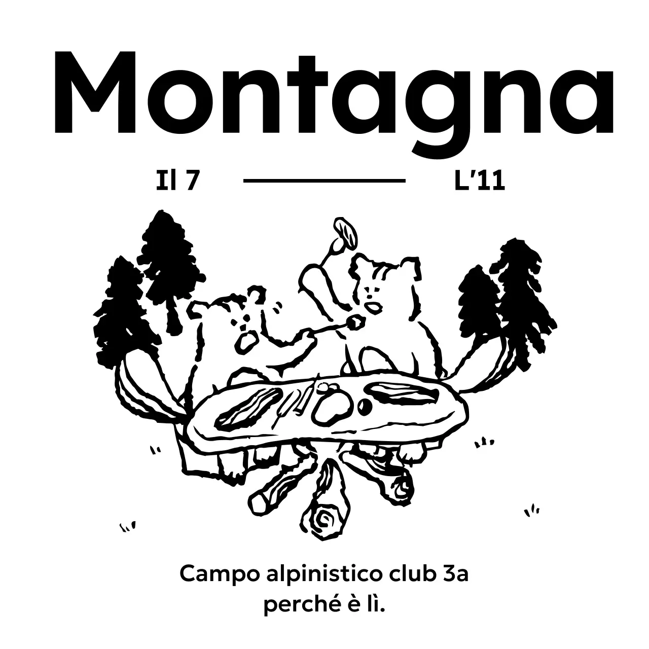 Design da campeggio con illustrazione di scoiattoli che mangiano nella foresta