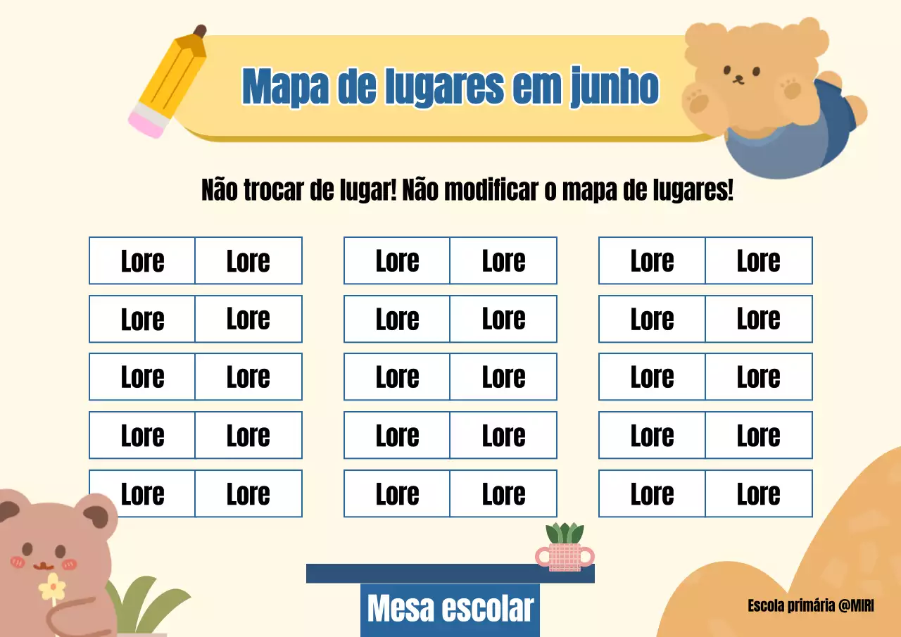 Acerca do mapa de lugares amarelo e simples para a escola
