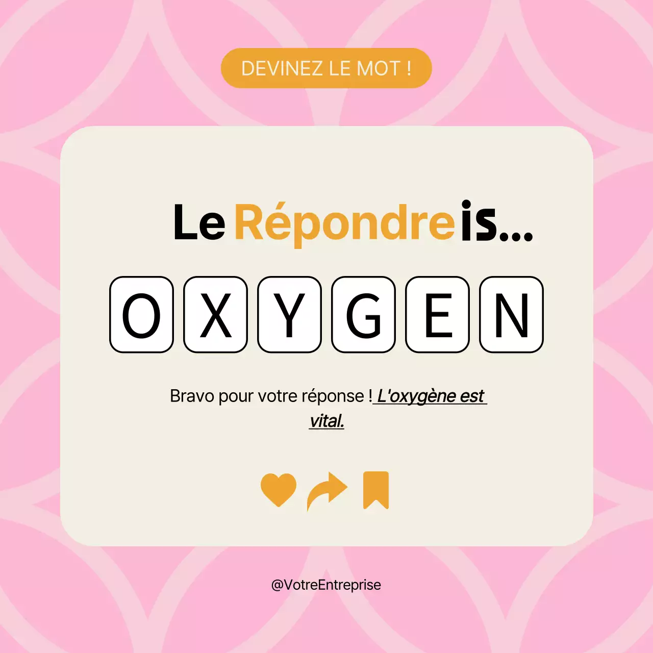 Lime and Orange Simple Guess the Word Quiz Publicité