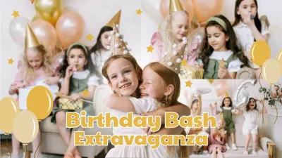 Gold Playful Birthday Invitation YouTube Thumbnail
