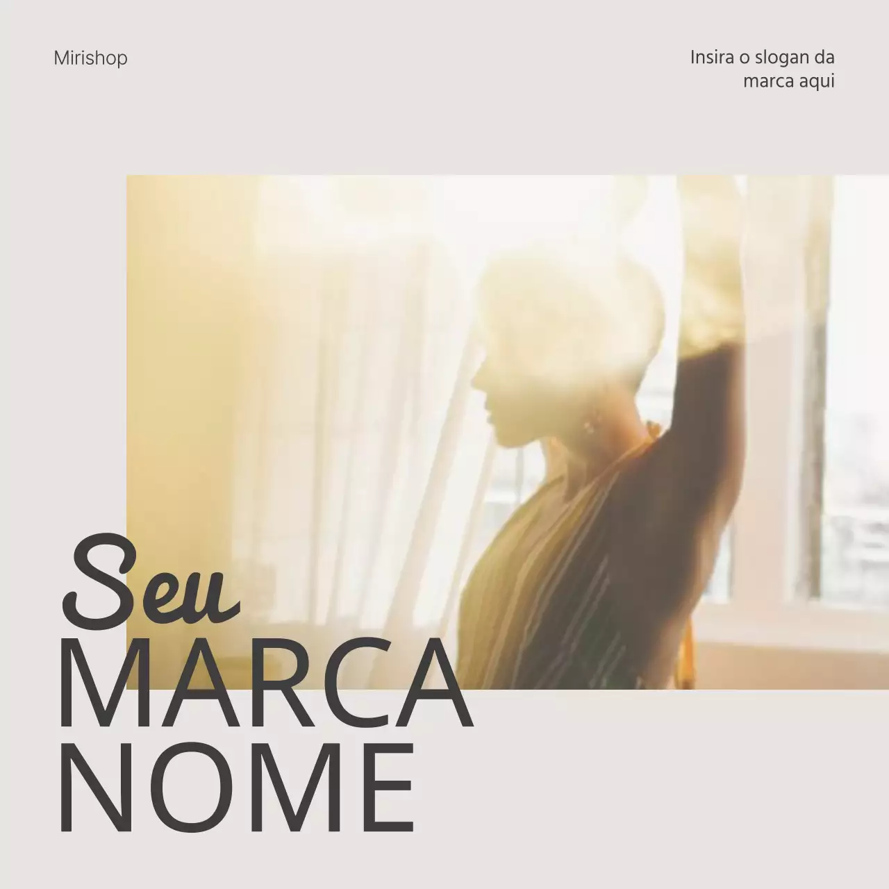 Promover feeds de marketing nas redes sociais na moda em bege e marfim
