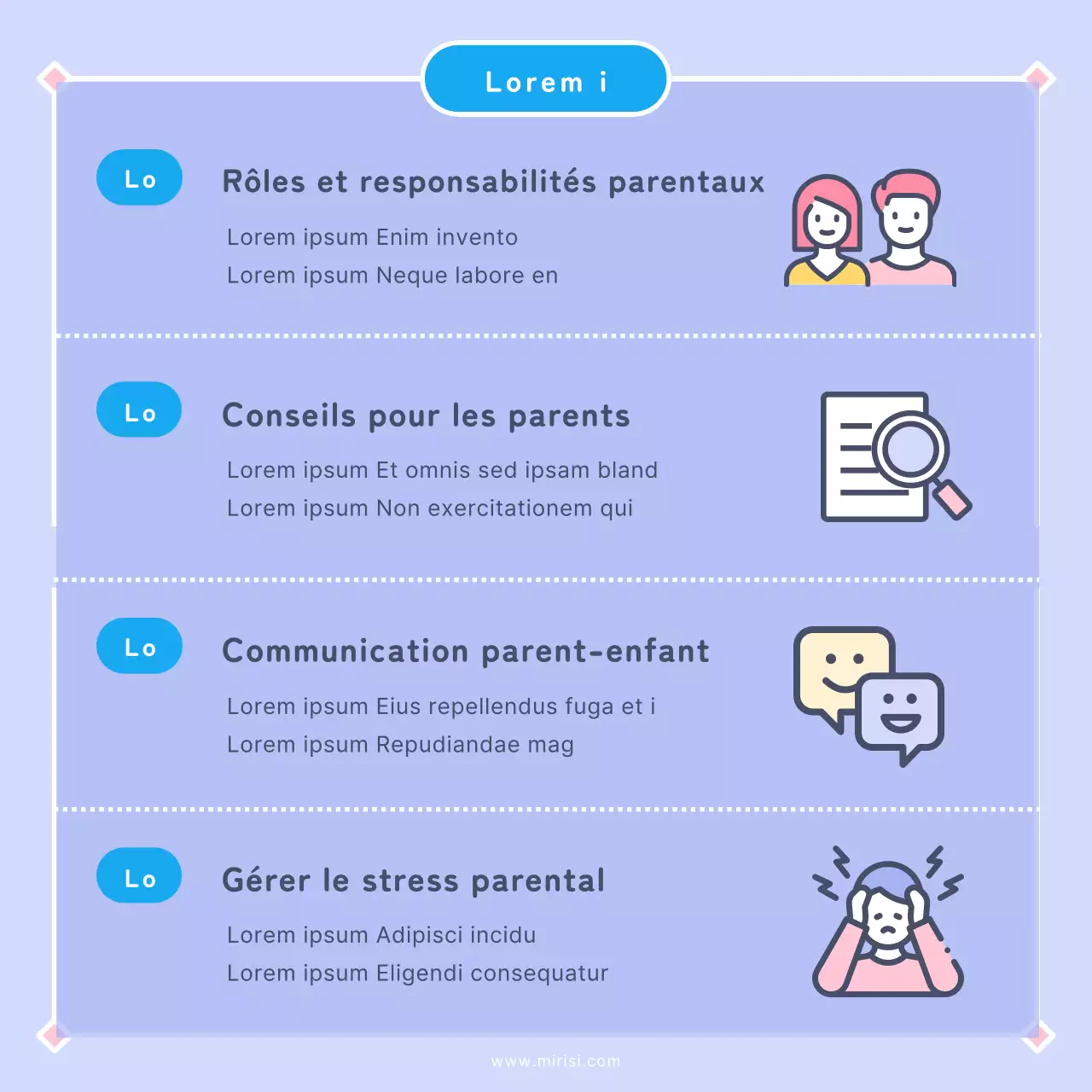 Promouvoir un cours d'éducation parentale en rose et mauve