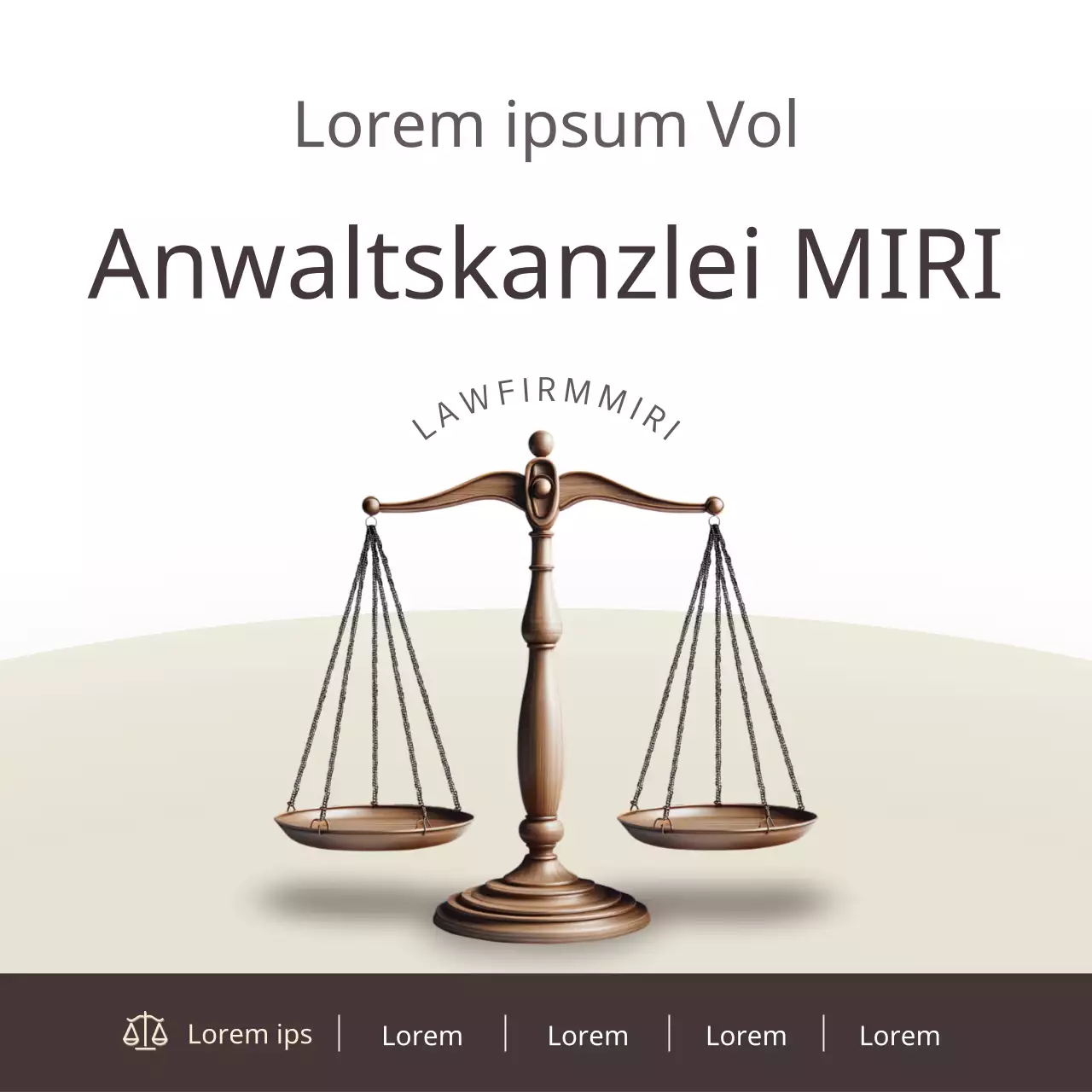 Werbung für eine moderne Anwaltskanzlei in Braun und Beige
