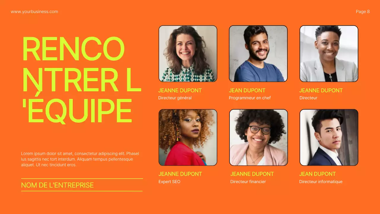 Profil d'entreprise Lime Orange Bold Introduction