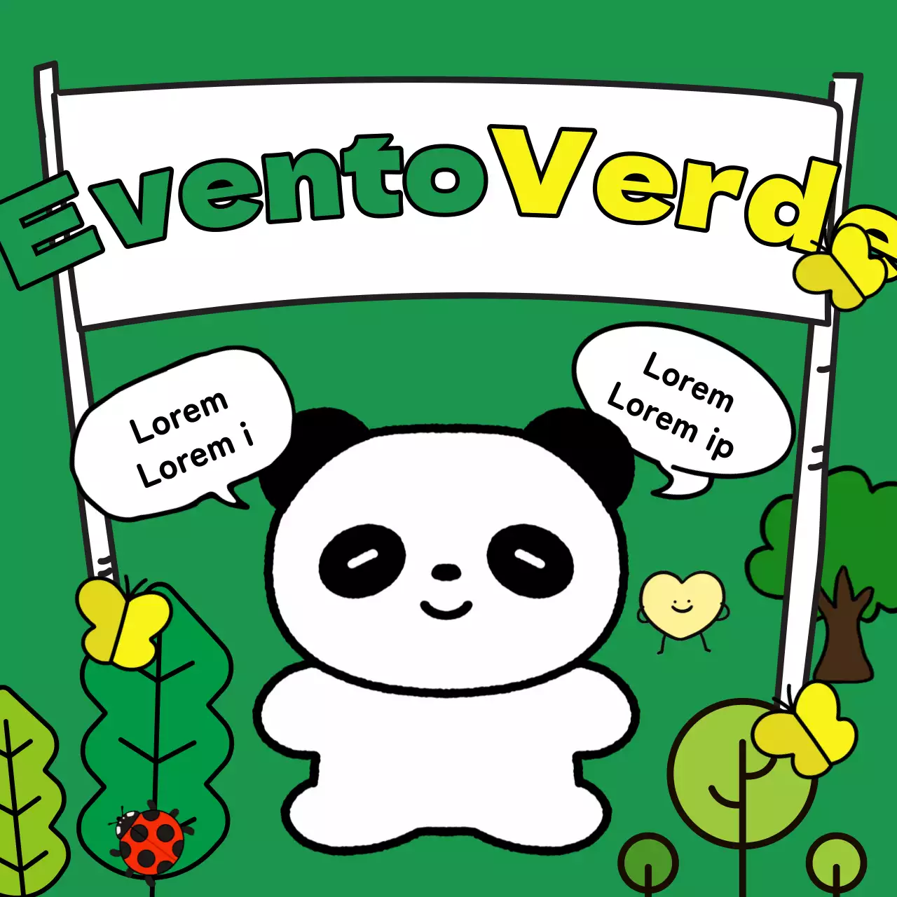 Un bonito anuncio primaveral en verde y chartreuse